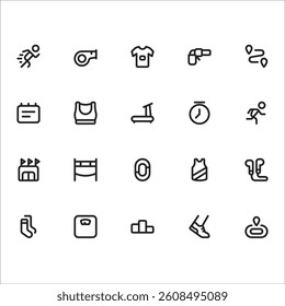 Running Icons with line style, perfect for user interface projects