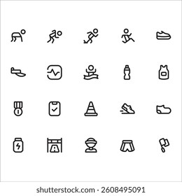 Running Icons with line style, perfect for user interface projects