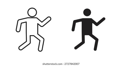 Ejecutar iconos. Iconos de contorno Vector colección. ilustraciones planas