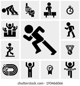 Running icons set on gray 