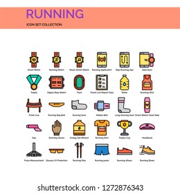 Running Icons Set. UI Pixel Perfect Well-crafted Vector Thin Line Icons. The illustrations are a vector.