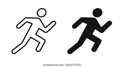 Running icons set for website design