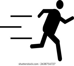 Running icons. stroke line. vector
