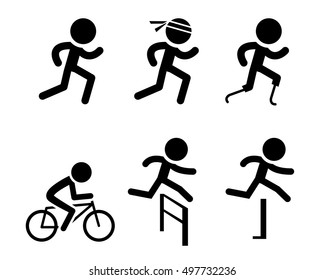 Running icons and symbol in vector design