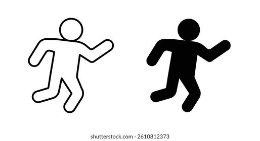 Running icons. thin line vector icons