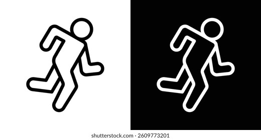 Running icons vector set in stroke line style