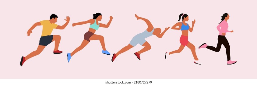 running illustration design icon vector