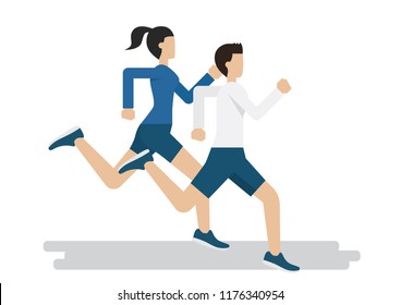 Running illustration flat design