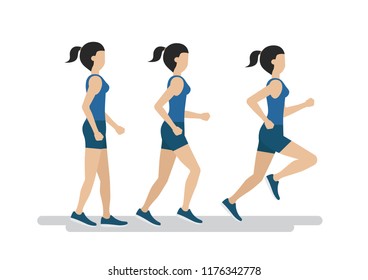 Running illustration flat design