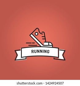 RUNNING AND ILLUSTRATION ICON CONCEPT