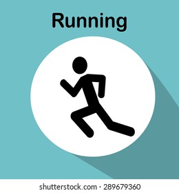 Running illustration over color background