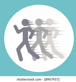 Running illustration over color background