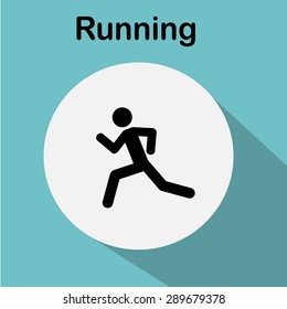 Running illustration over color background