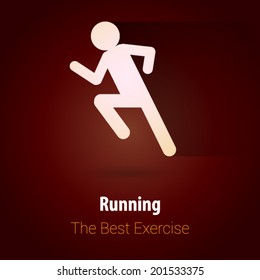Running / Jogging Background with Minimalist, Flat & Retro Style