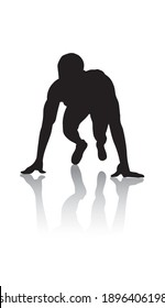 running, jogging pose silhouette of boy with white background