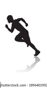 running, jogging pose silhouette of men