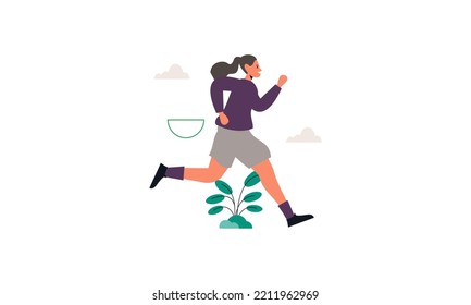 Running jogging time illustration vector