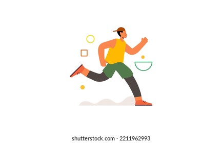 Running jogging time illustration vector