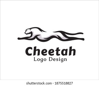 running jump silhouette cat, tiger, lion, jaguar, cheetah, panther logo design illustration