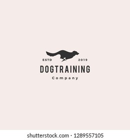 Running Jumping Dog Logo Vector Silhouette K9 Training