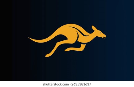 Executando o vetor de modelo de design de logotipo animal Kangaroo