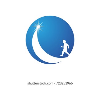 Running Kids logo vector design template