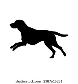 Running Labrador Retriever vector silhouette
