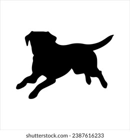 Running Labrador Retriever vector silhouette