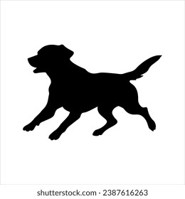 Silhouette vectorial de recuperación de Labrador en ejecución