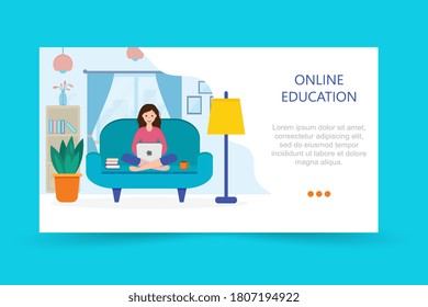 Running landing page template. web page design template for online education, training and courses, learning, video tutorials. Modern illustration concepts for website and mobile website development. 