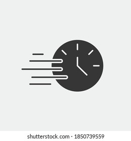 running late speed time vector icon