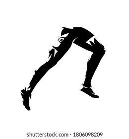 Running legs, abstract isolated vector silhouette, side view
