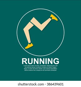 Running legs. Vector flat illustration.