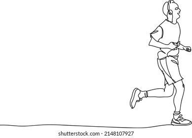 Ilustración vectorial de dibujo de línea en ejecución.