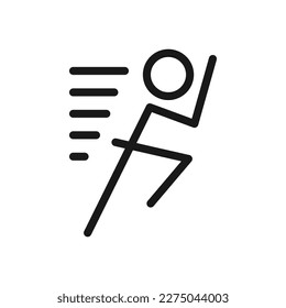 Running line icon on white background. Line. Outline. Doodle. Flat design vector. Eps 10.