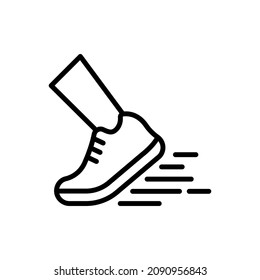 running line icon vector isolated on white background