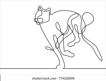 Running line leopard- continuous line drawing svg