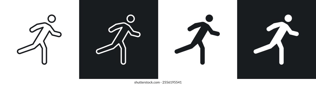 Running linear icon set for app, and web design.