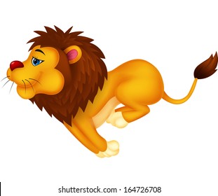 Running lion cartoon