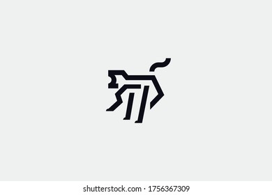 running lion logo vector design concept with elegant, modern and simple styles for business, sport, and company
