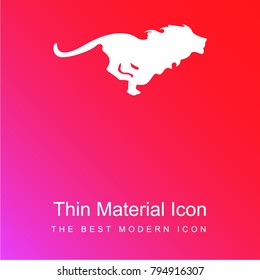 Running lion red and pink gradient material white icon minimal design