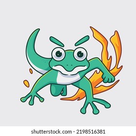 running lizard. Isolated animal illustration. Flat Style Sticker Icon Premium vector
