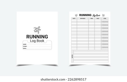 Running Log Book kdp interior. Weekly exercise tracker journal template