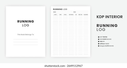 Running Log Template Printable Record Sheet