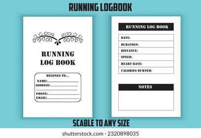 Running logbook. Low content kdp interior design template
