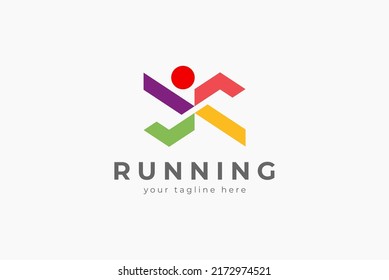 Running logo, Abstract Letter JJ with people combination, usable for sport, logistic and brand company logo, vector illustration