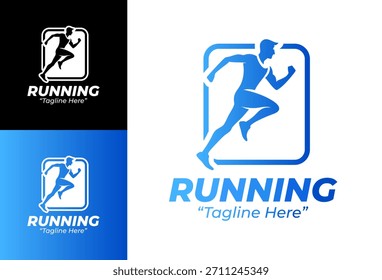 Logotipo de Running Insignia de Pista competitiva audaz
