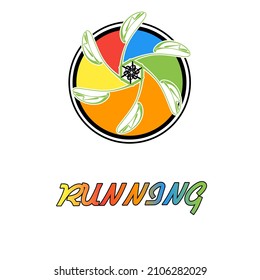 RUNNING logo design. creative modern colorful icon