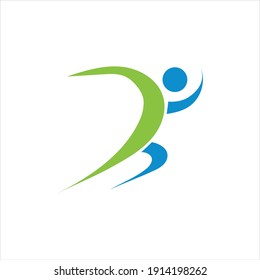 Diseño de logotipo en funcionamiento, plantilla de logotipo de maratón, club de ejecución o club deportivo