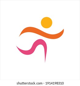 Diseño de logotipo en funcionamiento, plantilla de logotipo de maratón, club de ejecución o club deportivo
